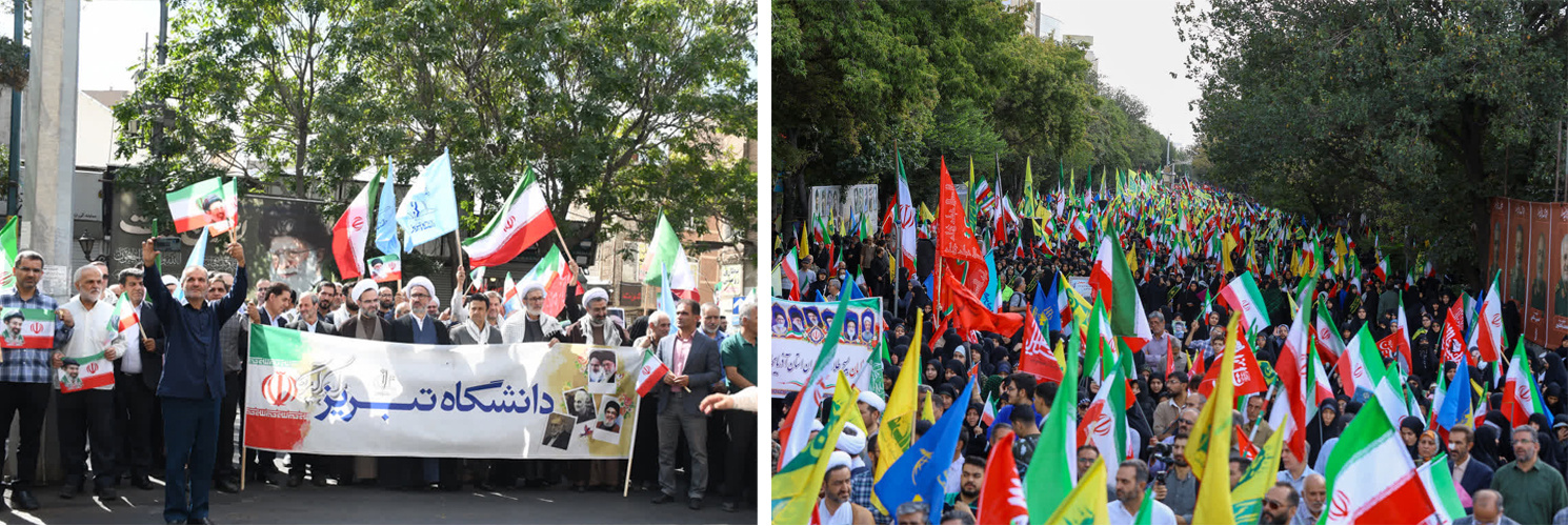 حضور پرشور دانشگاهیان دانشگاه تبریز در گردهمایی عظیم «آذربایجان؛ جانفدای ایران»