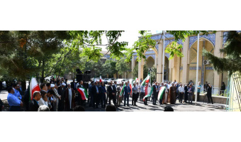آیین باشکوه اهتزاز پرچم جمهوری اسلامی ایران در دانشگاه تبریز